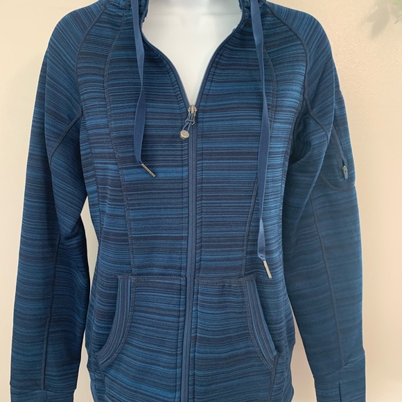 90 Degree By Reflex Blue and Black Zip Up Hoodie - Picture 16 of 16